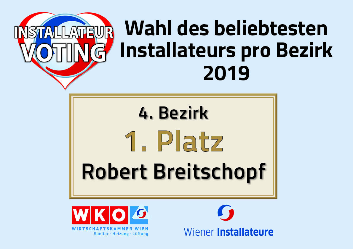 Wahl zum beliebtesten Installateur in 1040 Wien Wieden